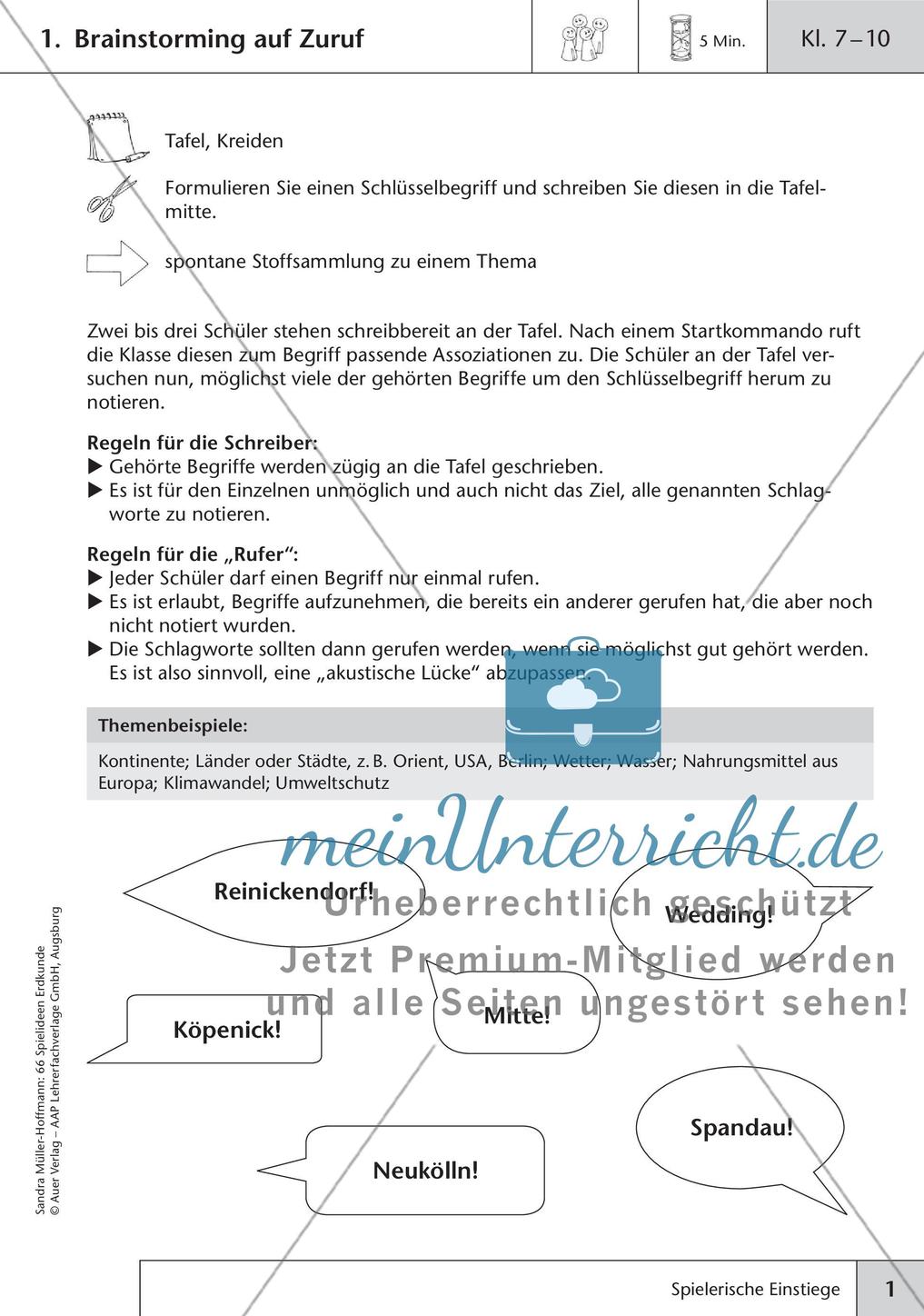 Spielideen zum Unterrichtseinstieg Preview 3