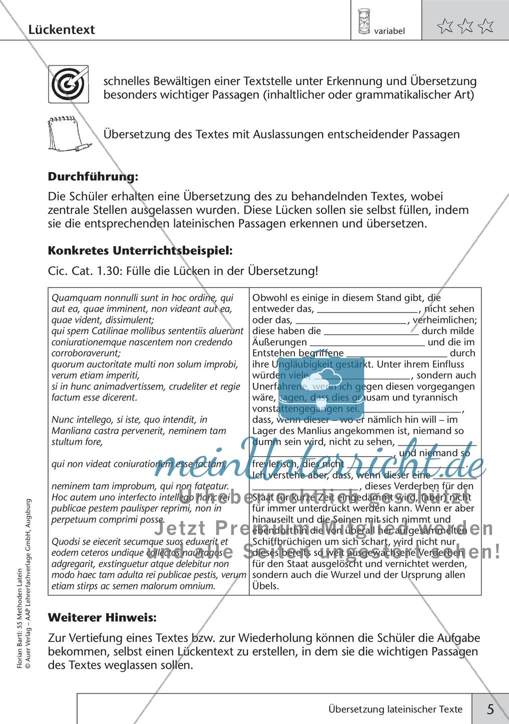 Methoden - Übersetzung lateinischer Texte Preview 7