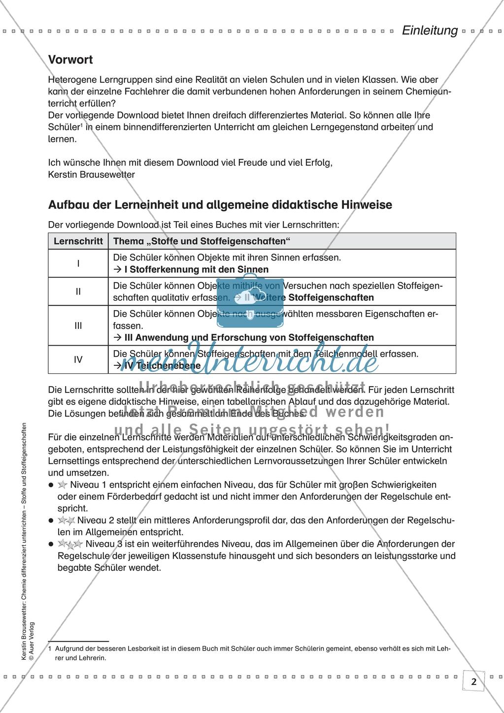 Stoffe und ihre Eigenschaften: Löslichkeiten, Verhalten bei Erhitzen, Dichte Preview 4