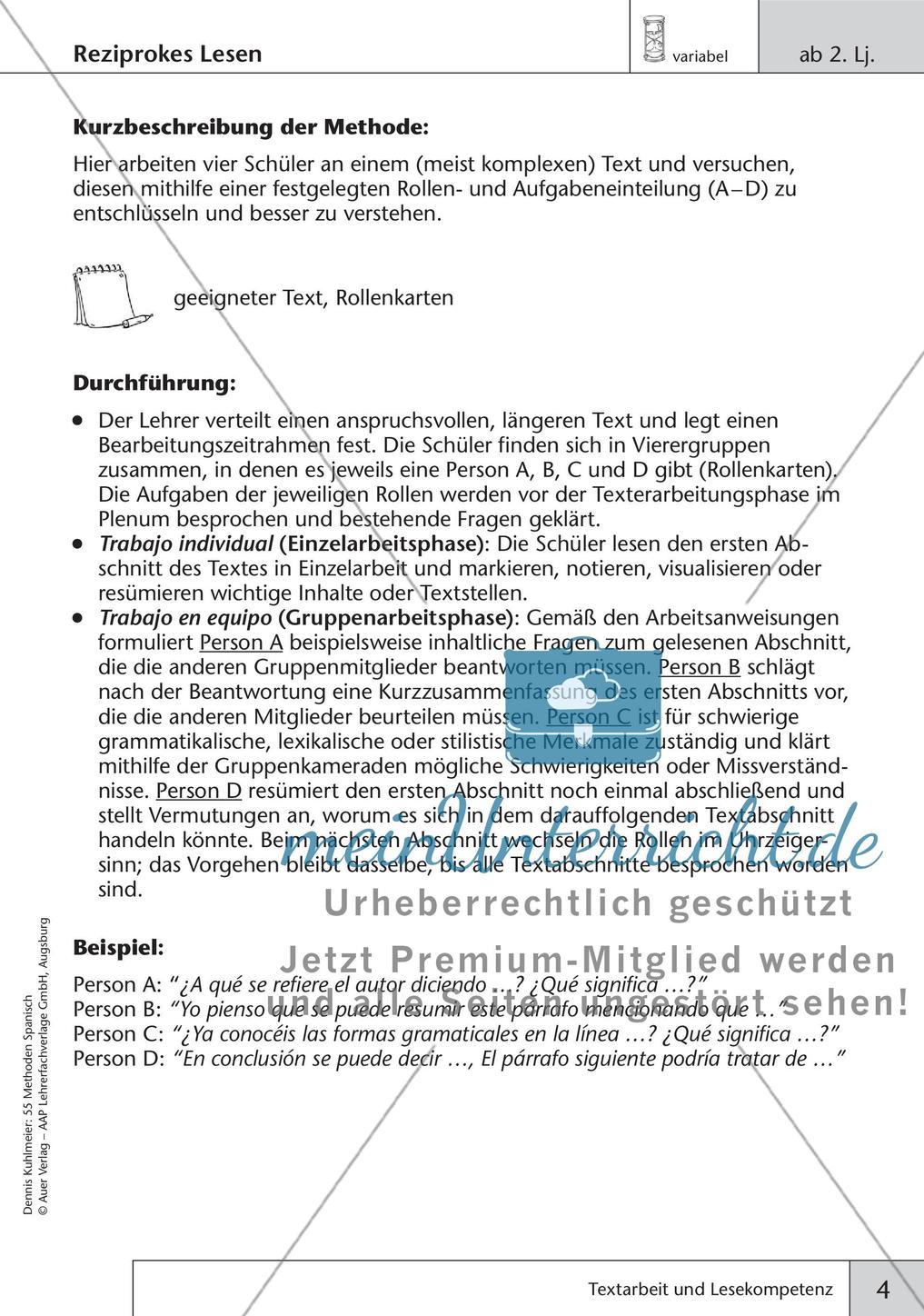 Methoden zur Textarbeit und Lesekompetenz Preview 6