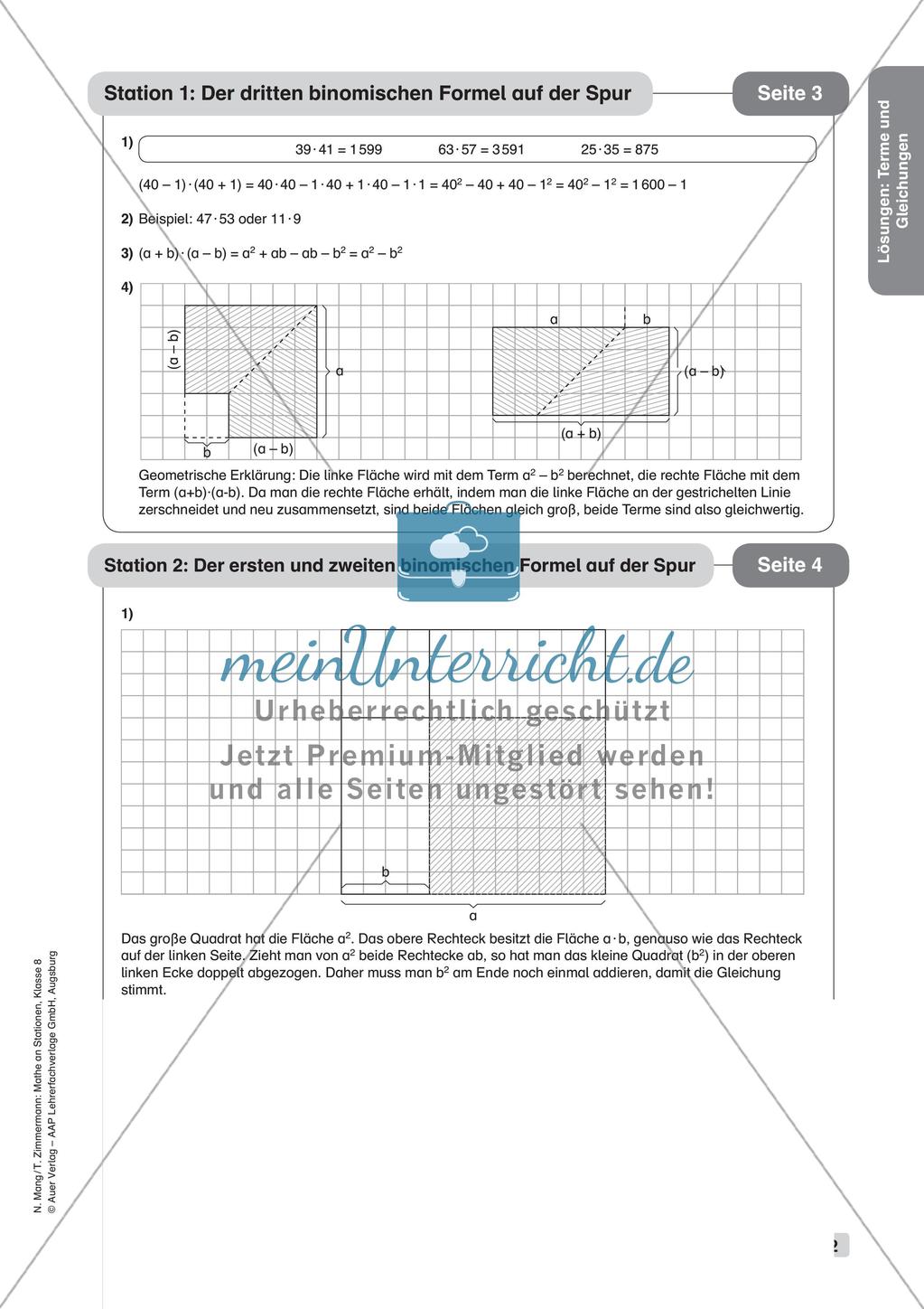 Mathe an Stationen: Terme und Gleichungen Preview 14