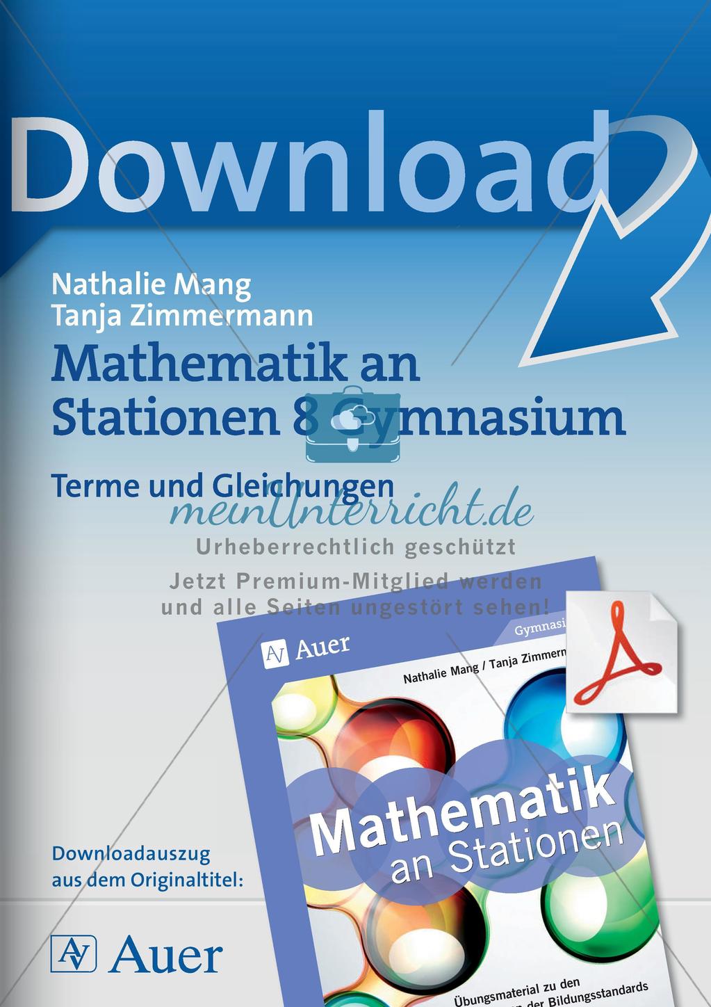 Mathe an Stationen: Terme und Gleichungen Preview 1