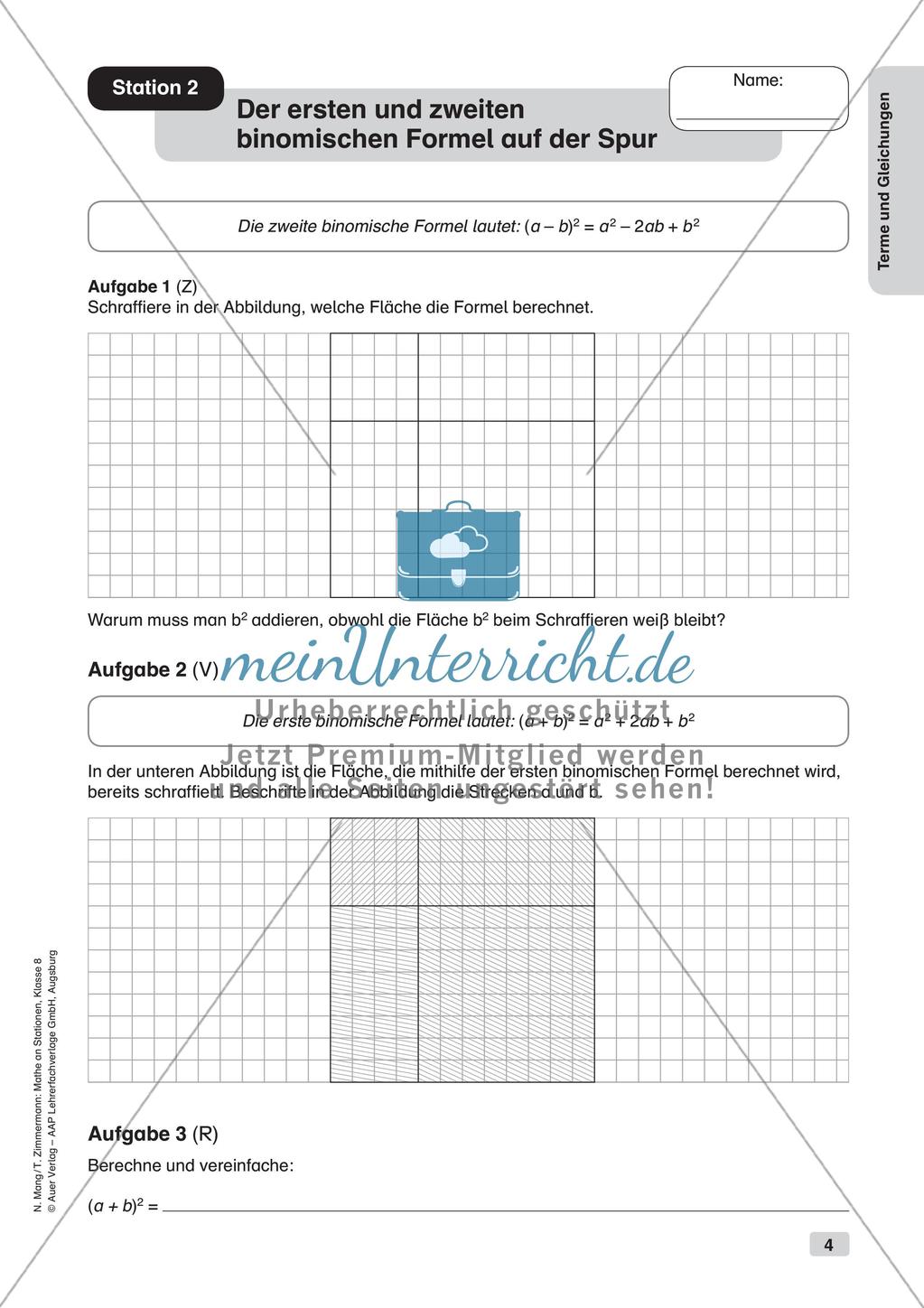 Mathe an Stationen: Terme und Gleichungen Preview 6