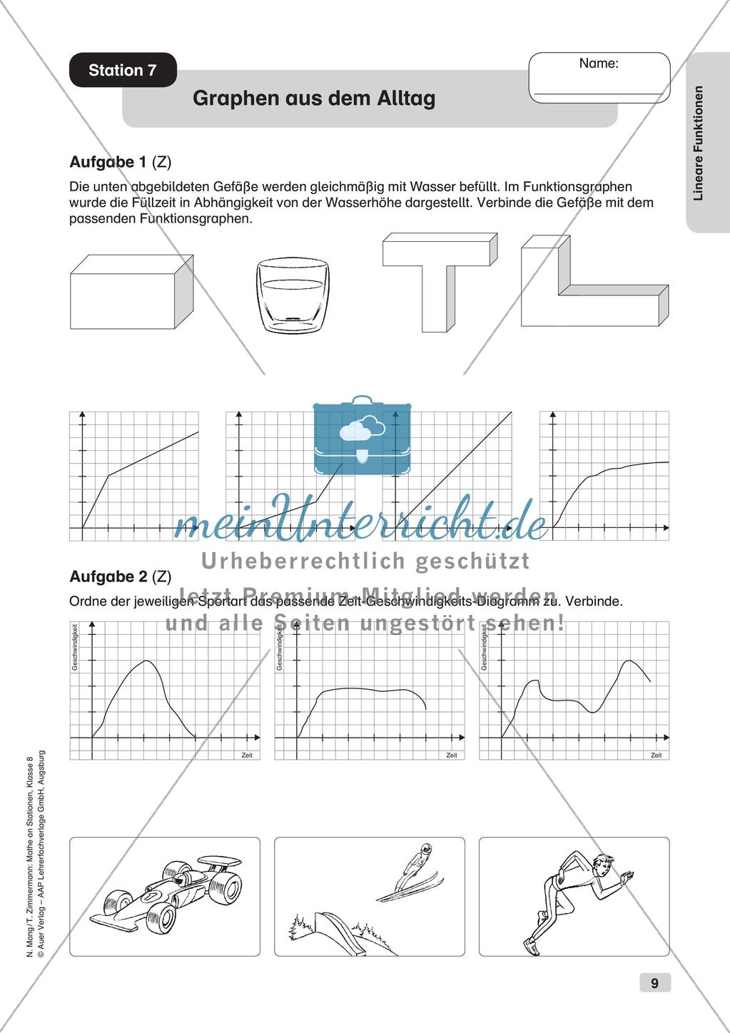 Mathe an Stationen: Lineare Funktionen Preview 11