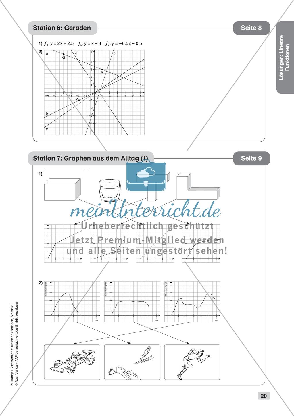 Mathe an Stationen: Lineare Funktionen Preview 22