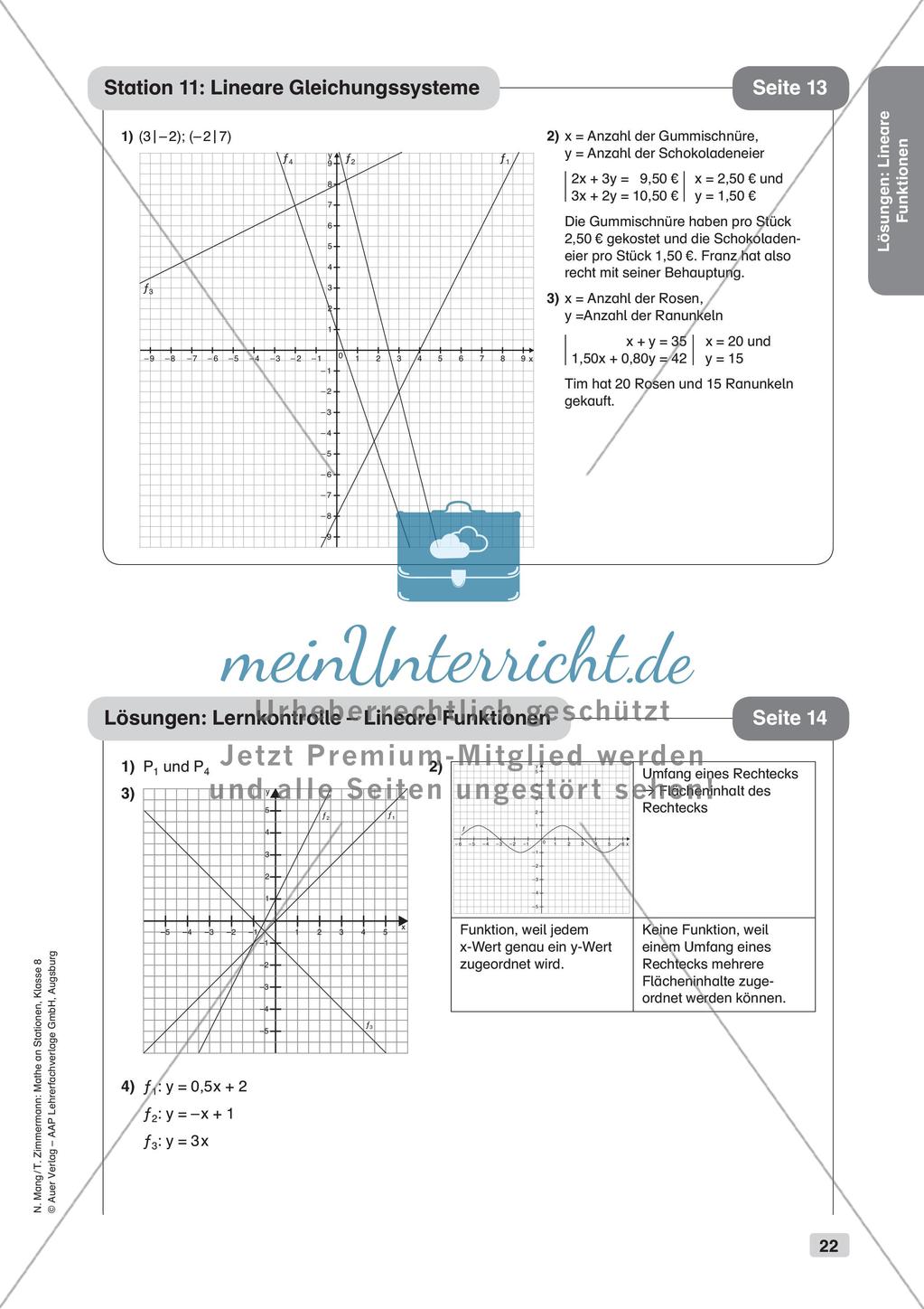 Mathe an Stationen: Lineare Funktionen Preview 24
