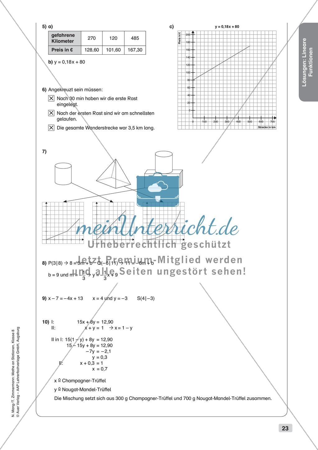 Mathe an Stationen: Lineare Funktionen Preview 25