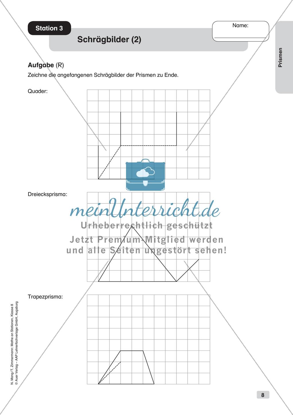 Mathe an Stationen: Prismen Preview 10