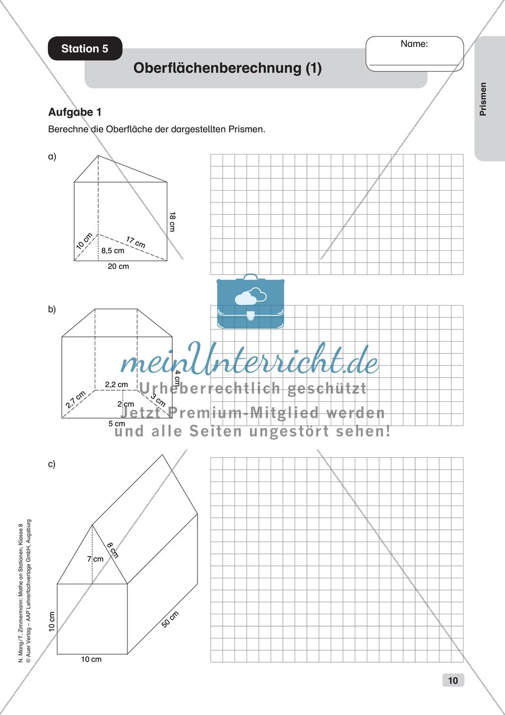 Mathe an Stationen: Prismen Preview 12