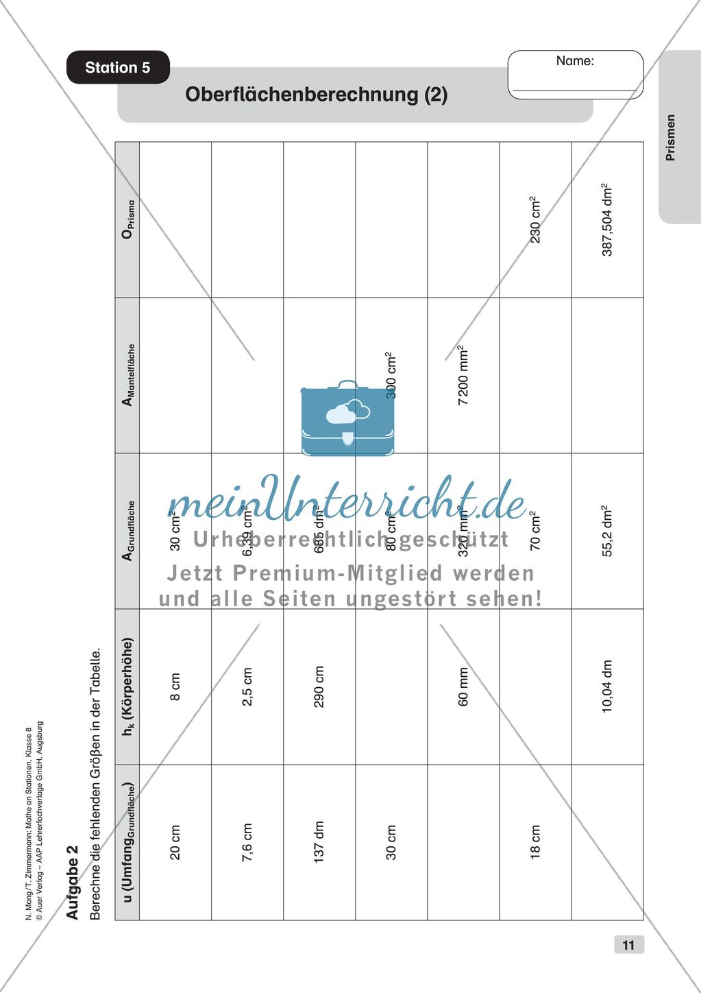 Mathe an Stationen: Prismen Preview 13