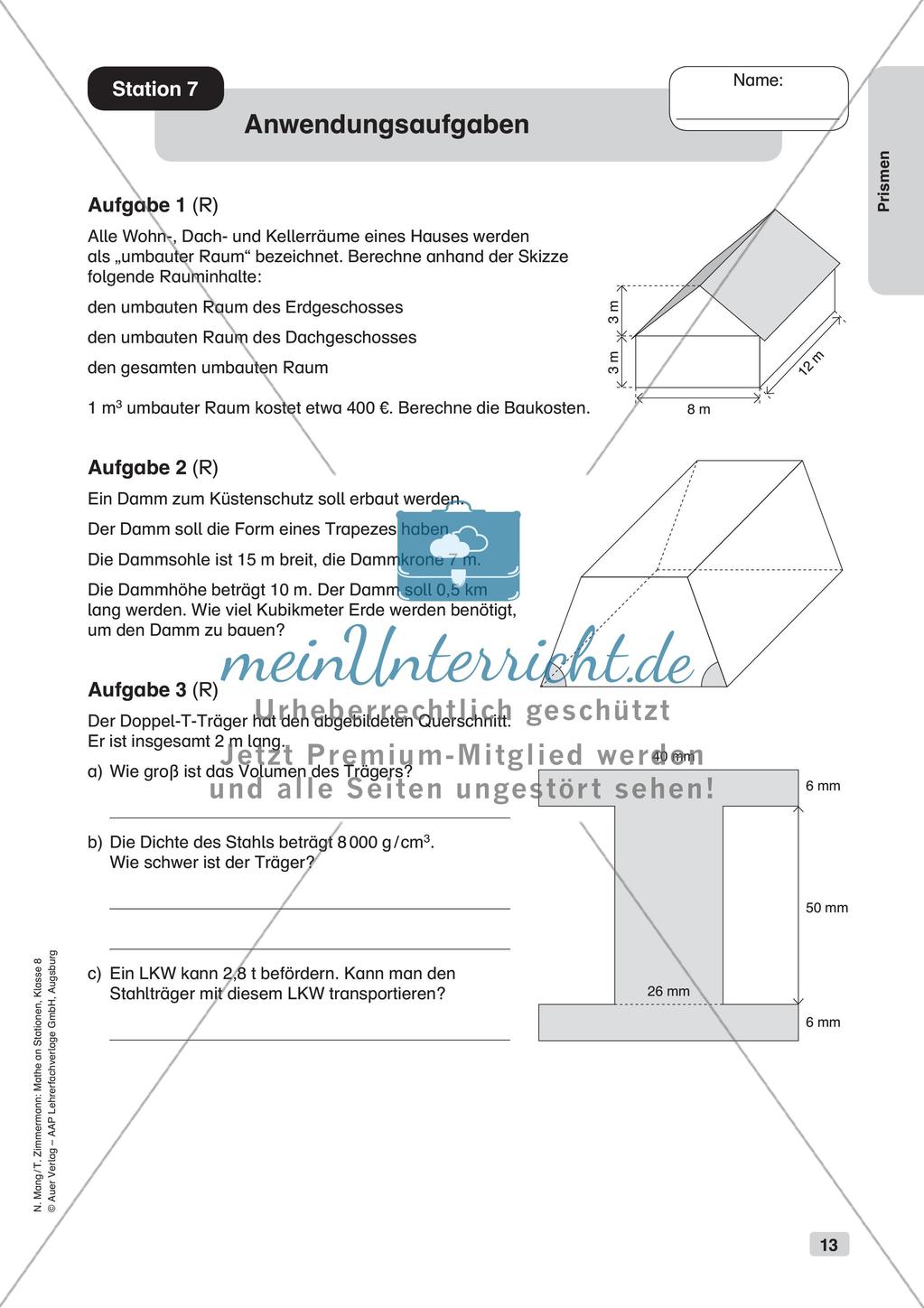 Mathe an Stationen: Prismen Preview 15