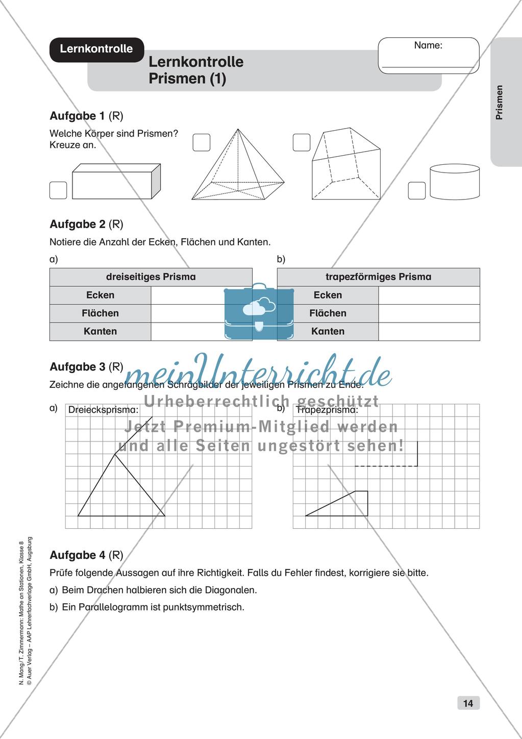 Mathe an Stationen: Prismen Preview 16
