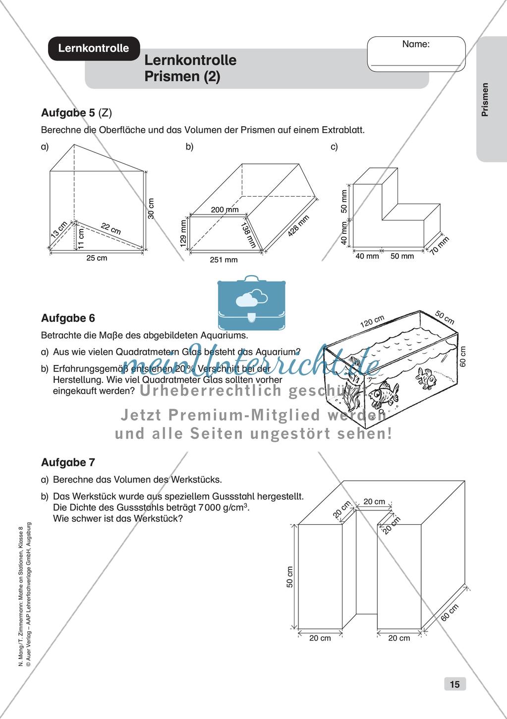 Mathe an Stationen: Prismen Preview 17