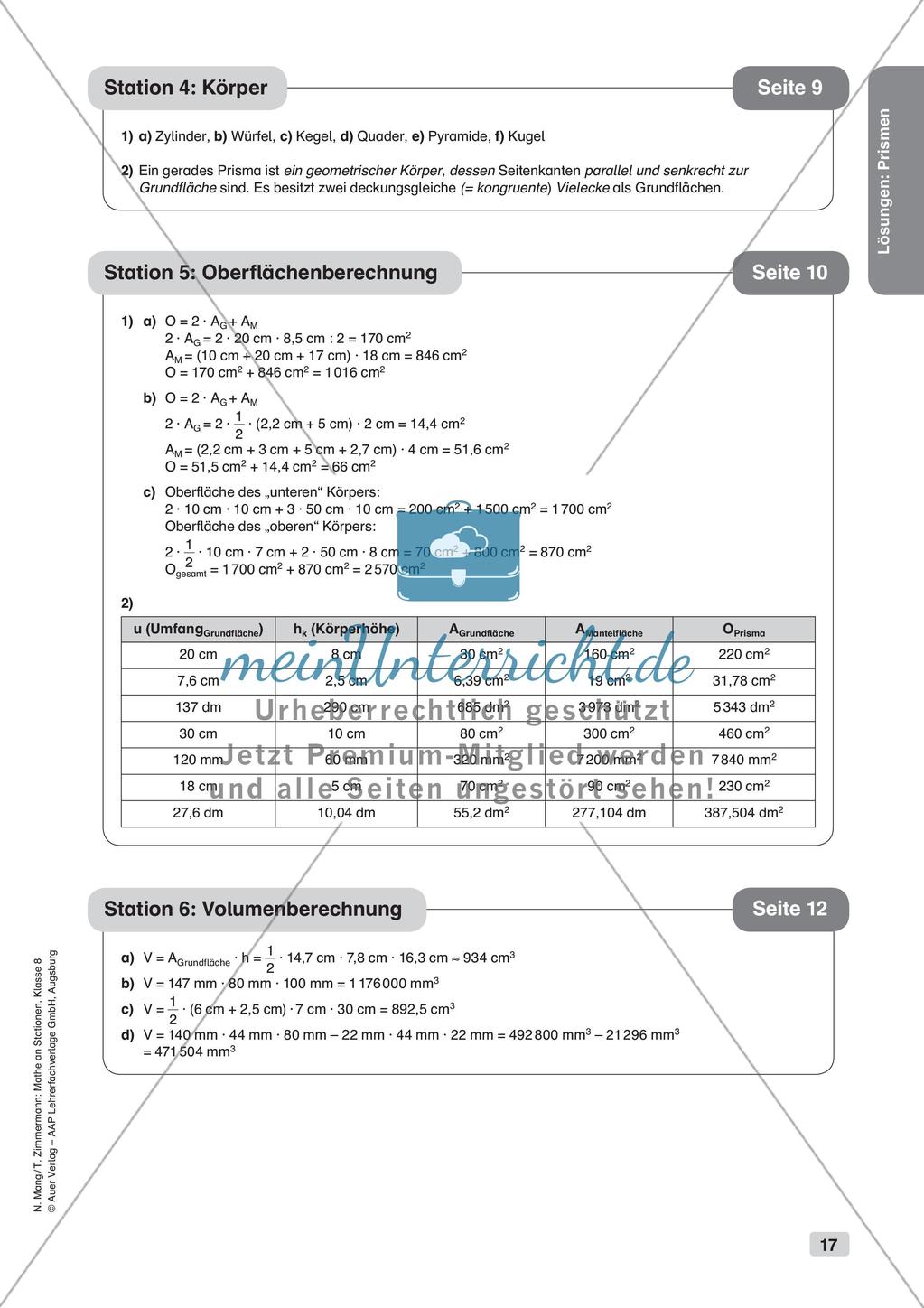 Mathe an Stationen: Prismen Preview 19