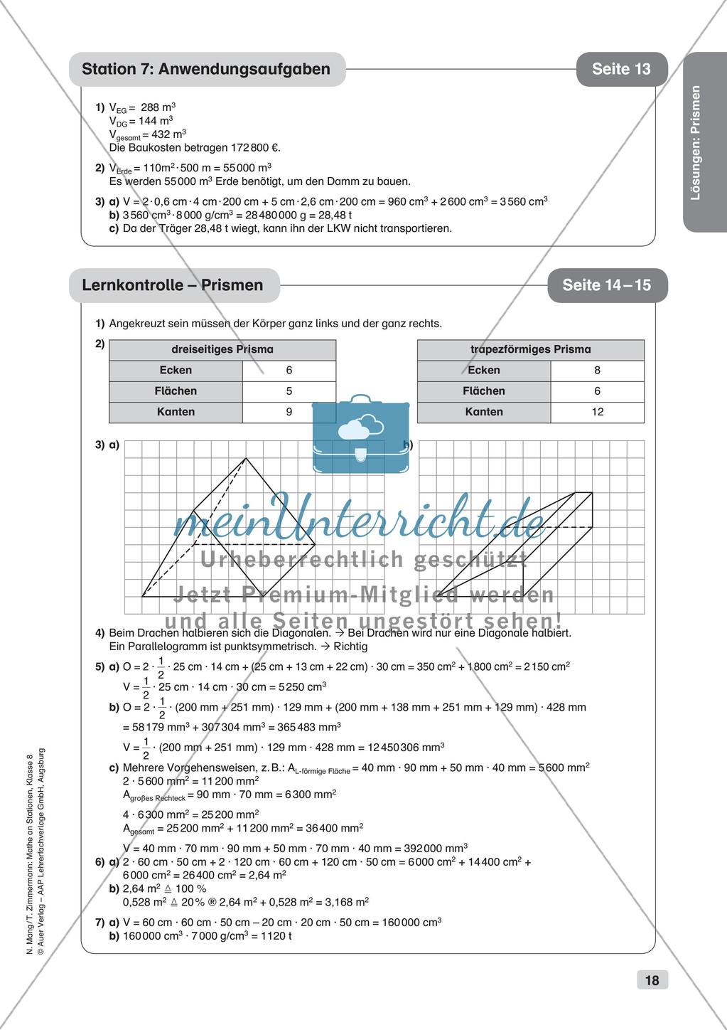 Mathe an Stationen: Prismen Preview 20