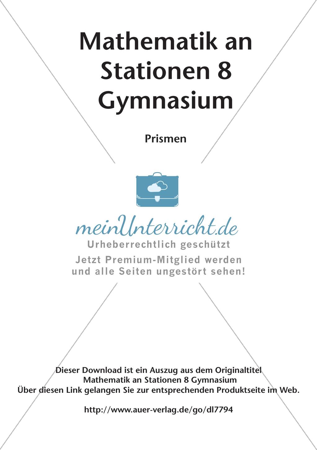 Mathe an Stationen: Prismen Preview 2