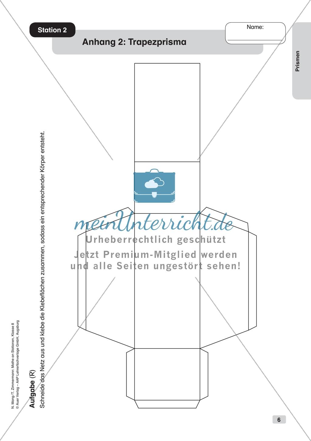 Mathe an Stationen: Prismen Preview 8