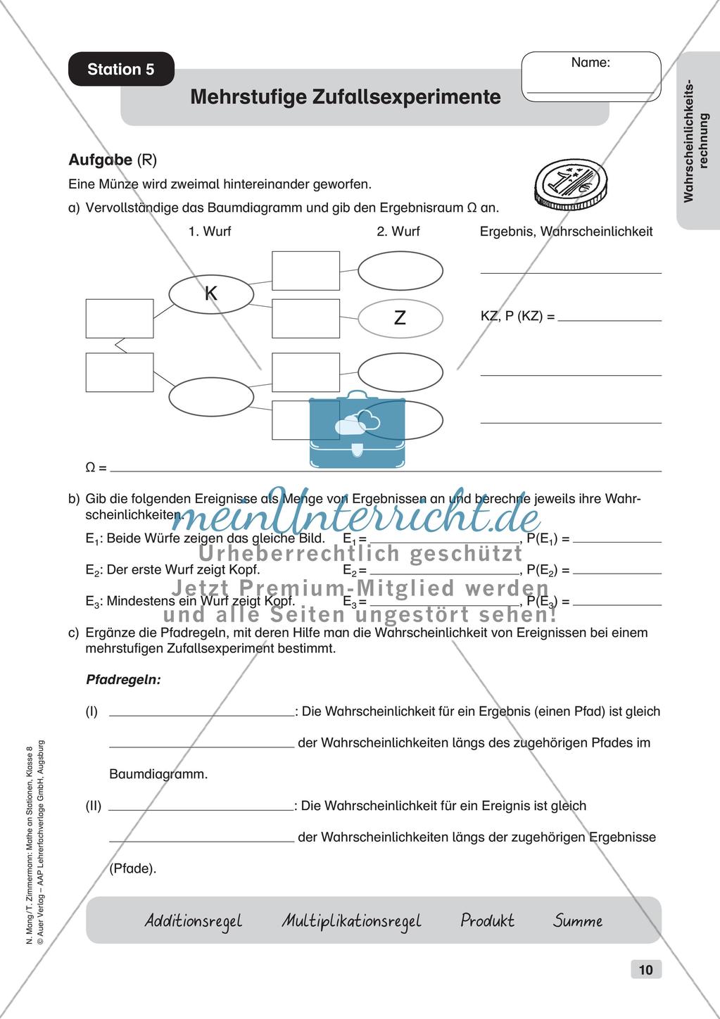 Mathe an Stationen: Wahrscheinlichkeitsrechnung Preview 12