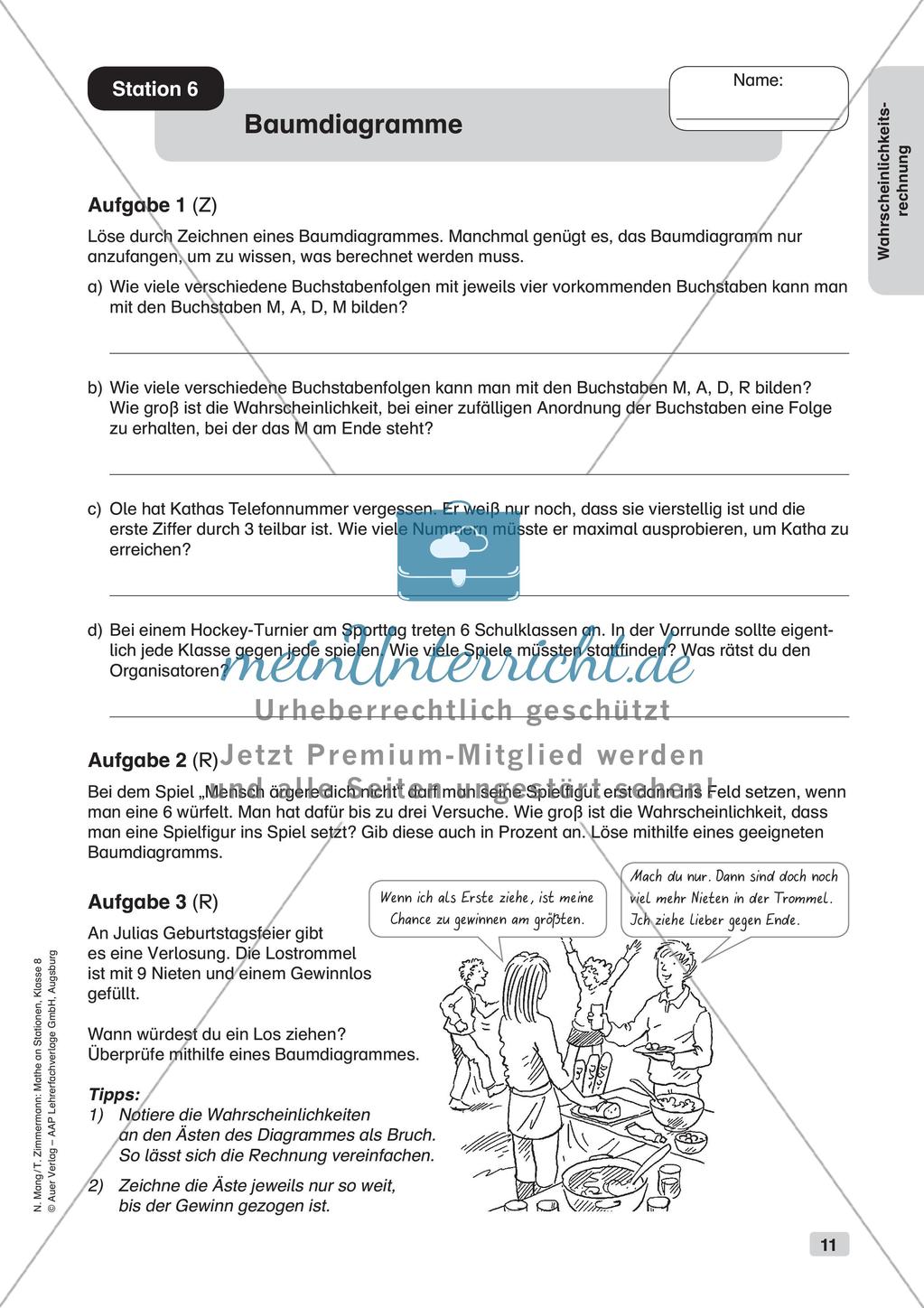 Mathe an Stationen: Wahrscheinlichkeitsrechnung Preview 13
