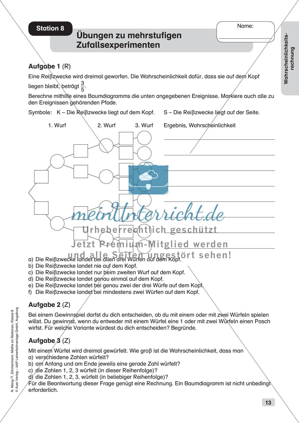 Mathe an Stationen: Wahrscheinlichkeitsrechnung Preview 15