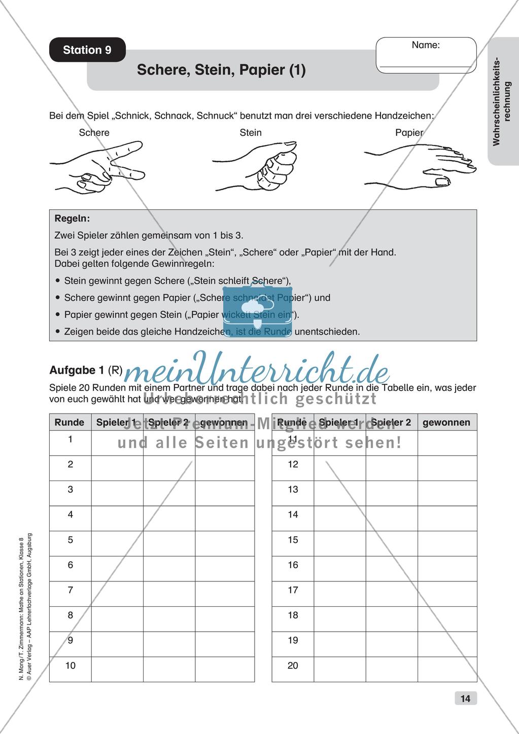 Mathe an Stationen: Wahrscheinlichkeitsrechnung Preview 16