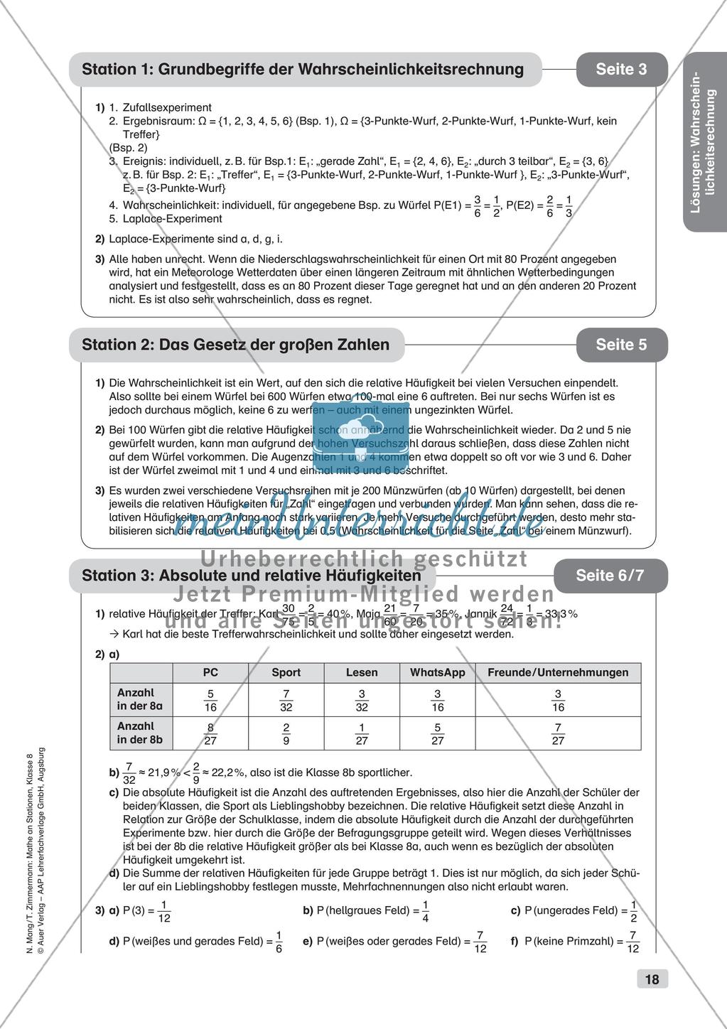 Mathe an Stationen: Wahrscheinlichkeitsrechnung Preview 20