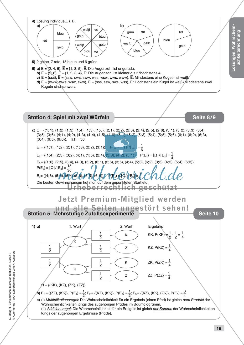 Mathe an Stationen: Wahrscheinlichkeitsrechnung Preview 21