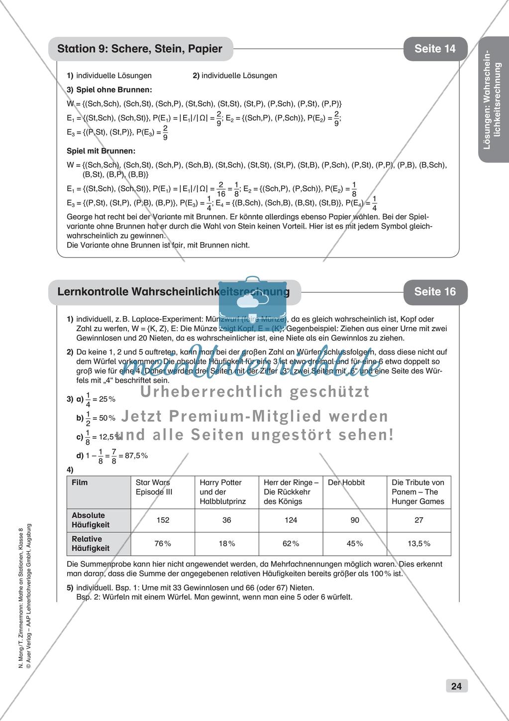 Mathe an Stationen: Wahrscheinlichkeitsrechnung Preview 26