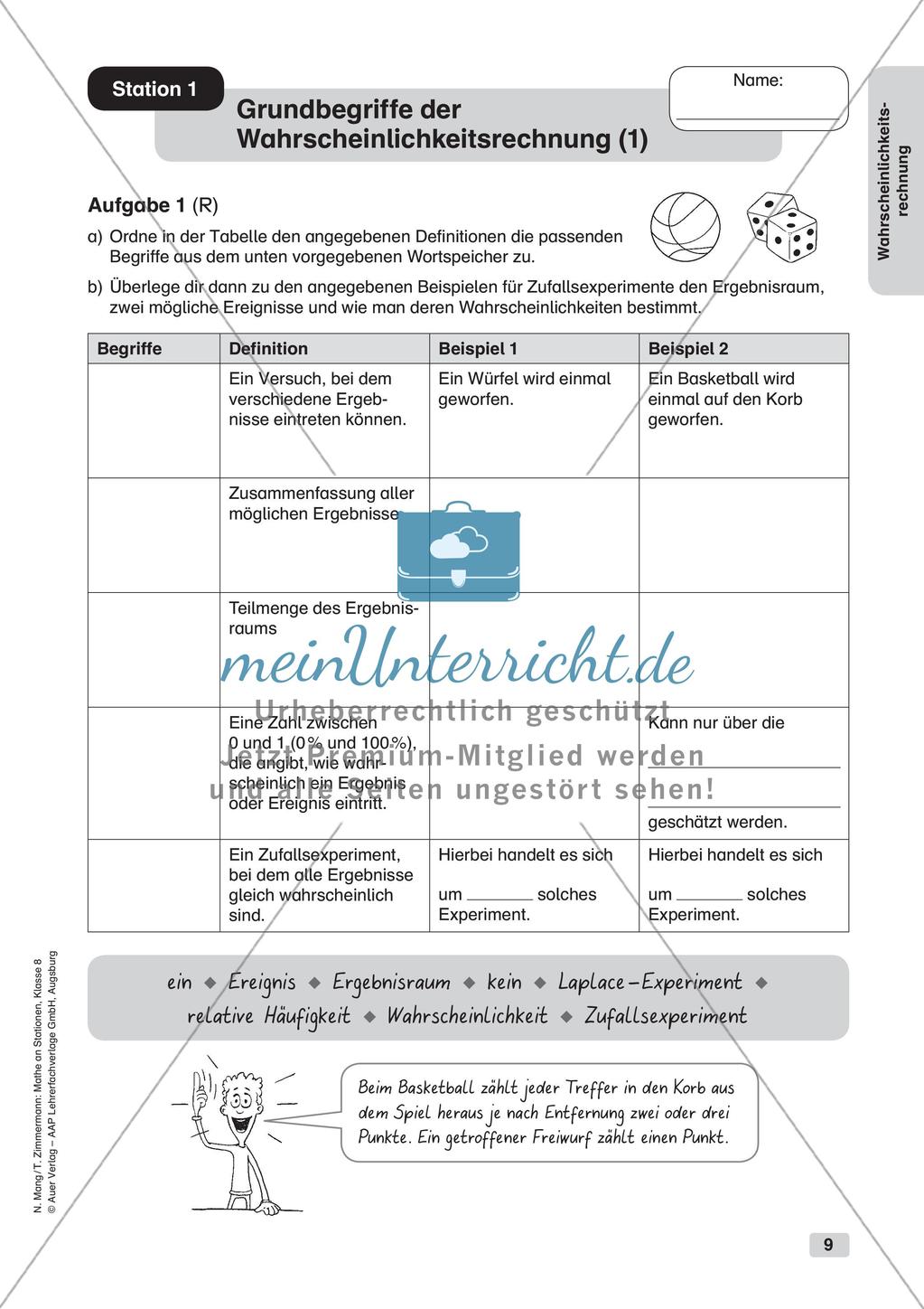 Mathe an Stationen: Wahrscheinlichkeitsrechnung Preview 5