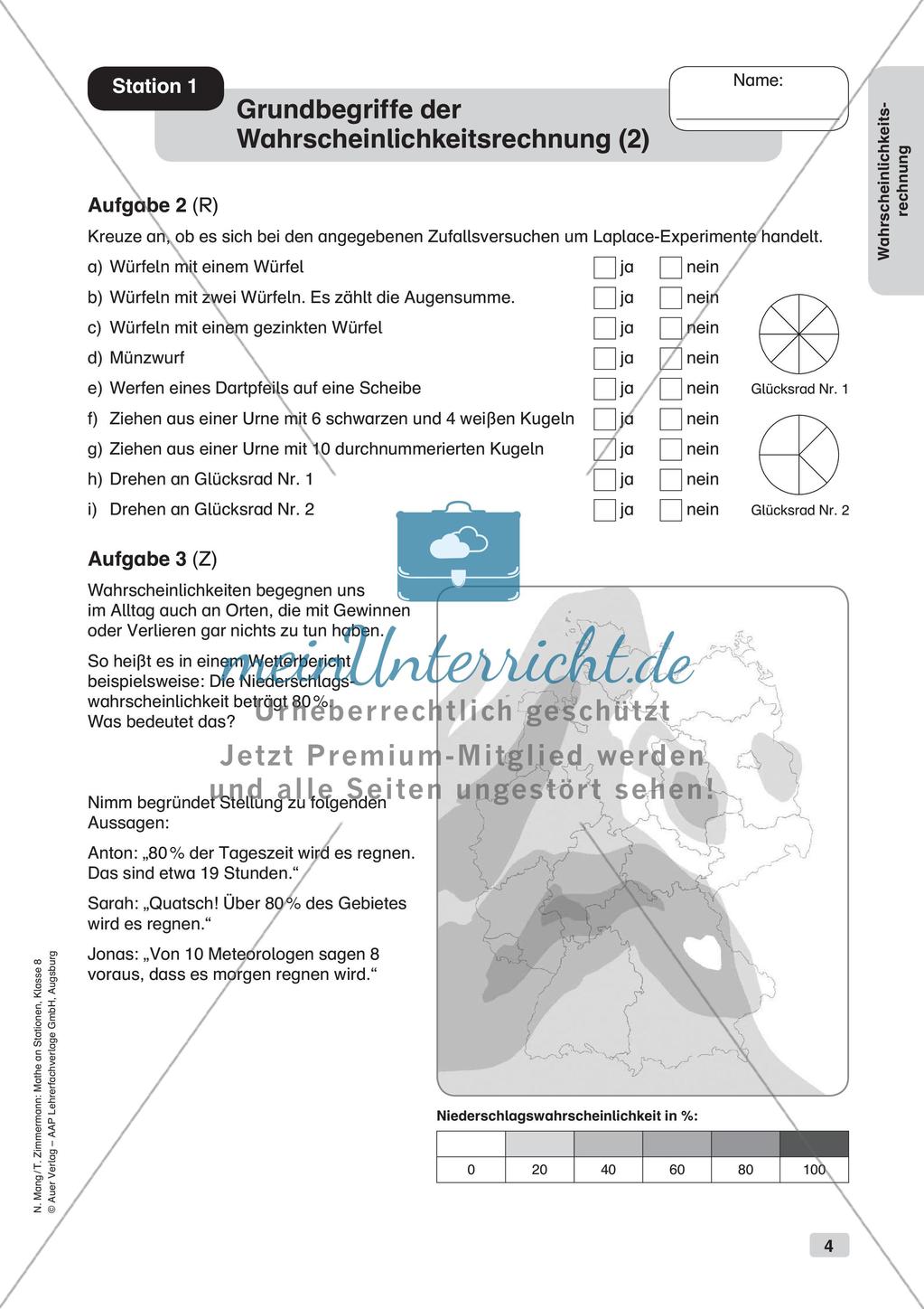 Mathe an Stationen: Wahrscheinlichkeitsrechnung Preview 6