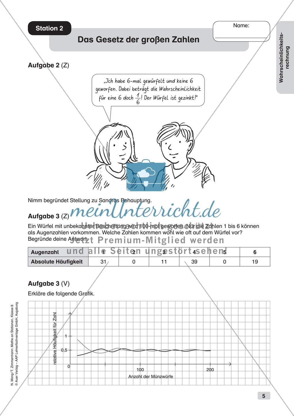 Mathe an Stationen: Wahrscheinlichkeitsrechnung Preview 7