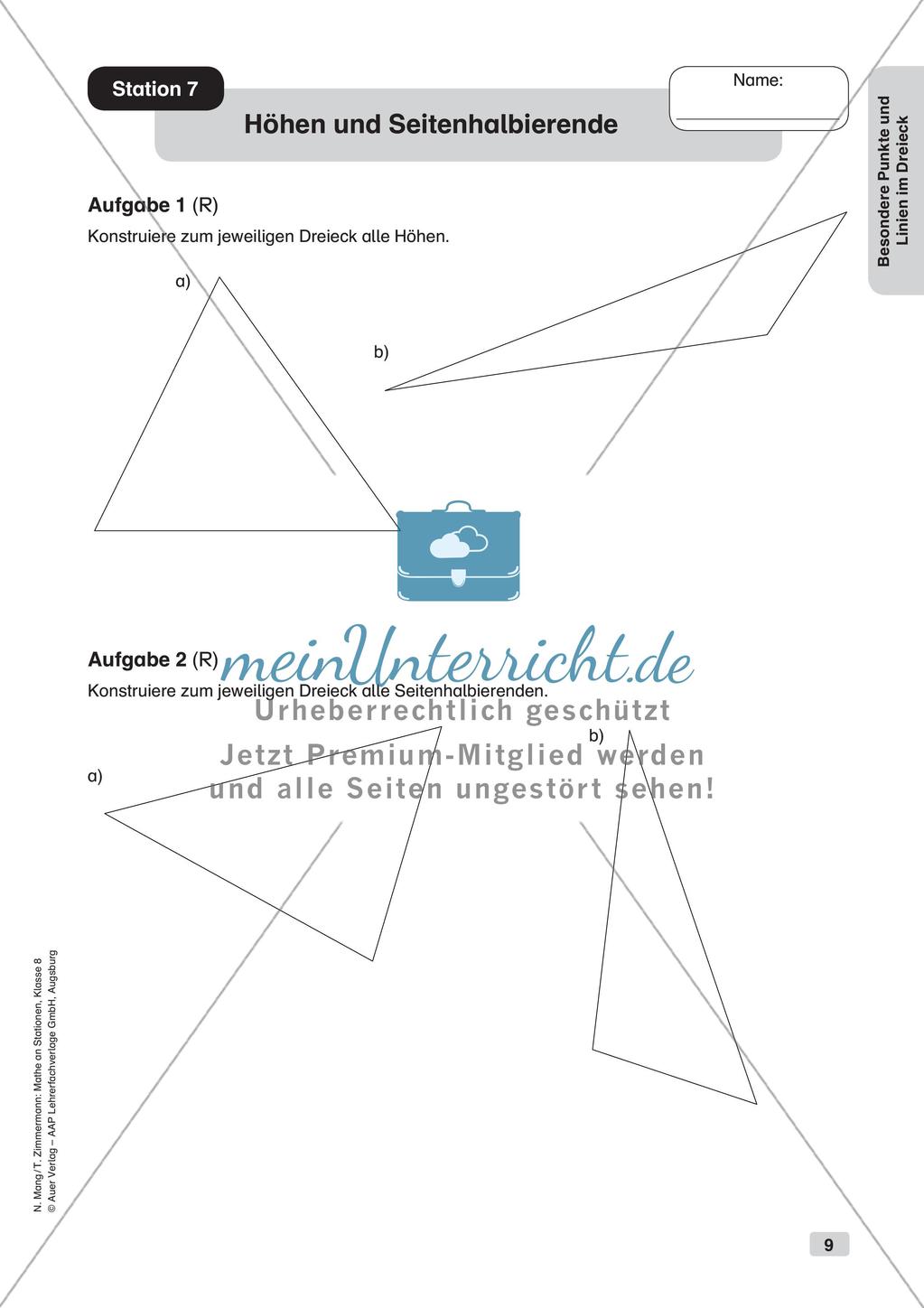 Mathe an Stationen: Punkte und Linien im Dreieck Preview 11