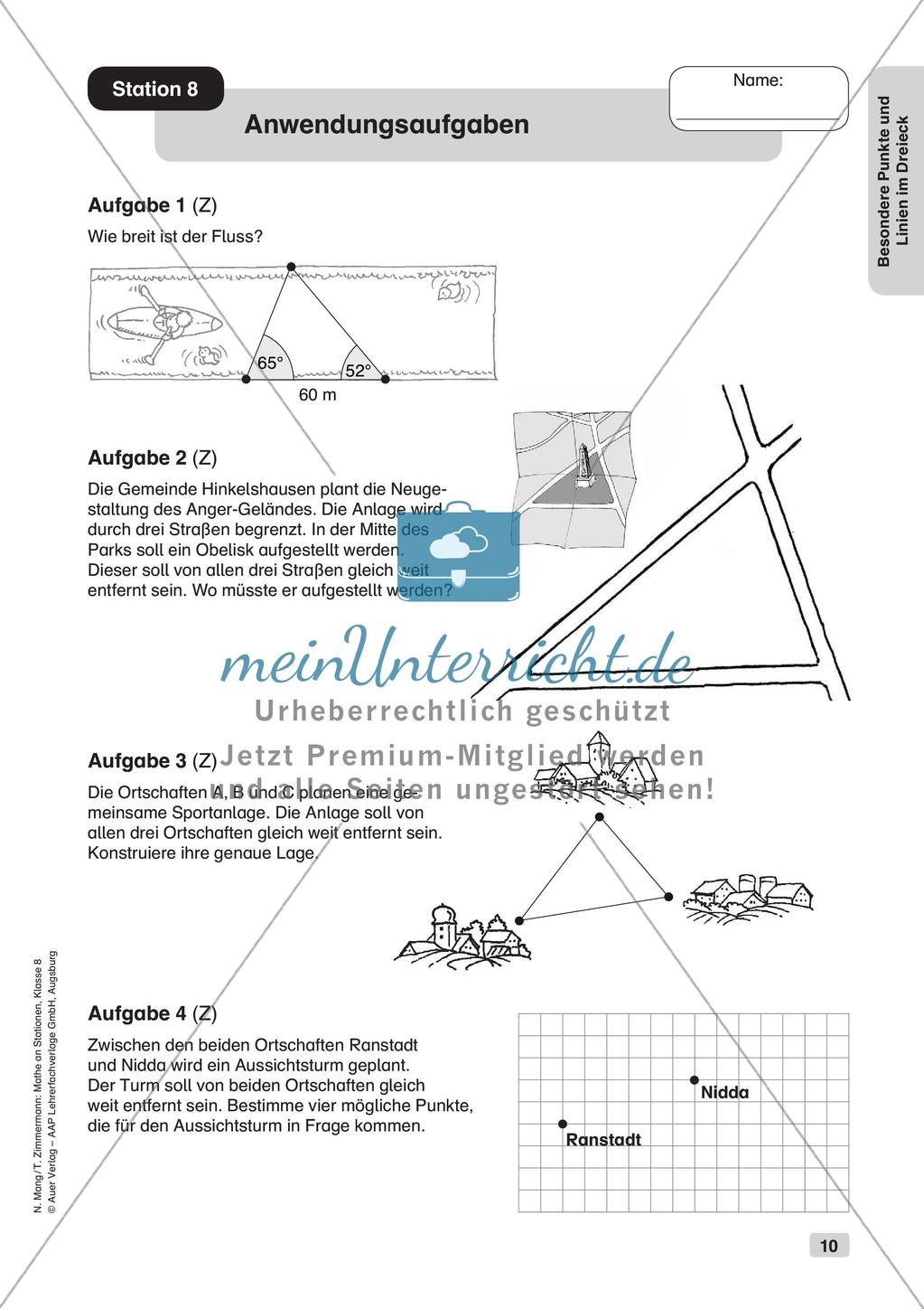 Mathe an Stationen: Punkte und Linien im Dreieck Preview 12