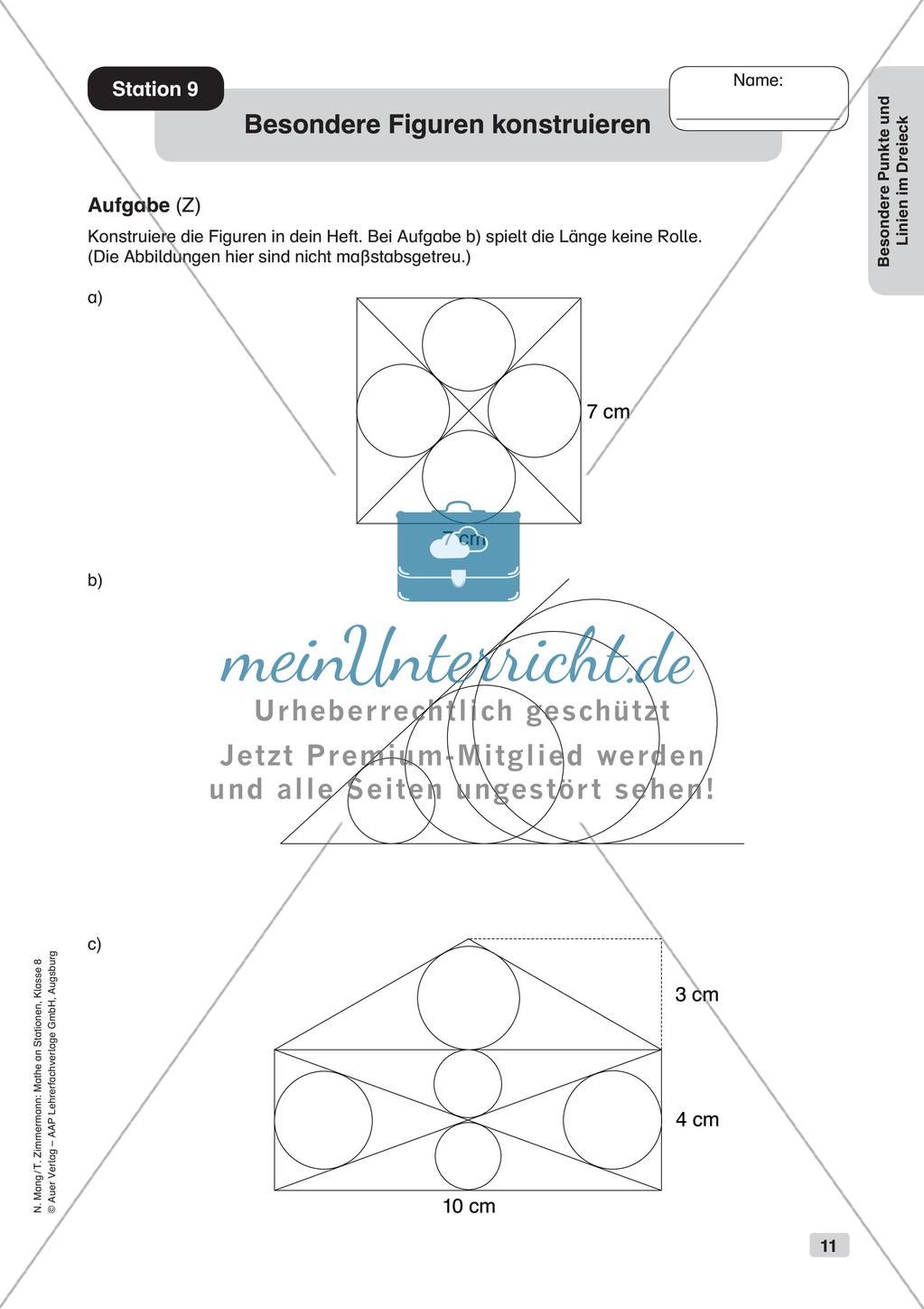 Mathe an Stationen: Punkte und Linien im Dreieck Preview 13
