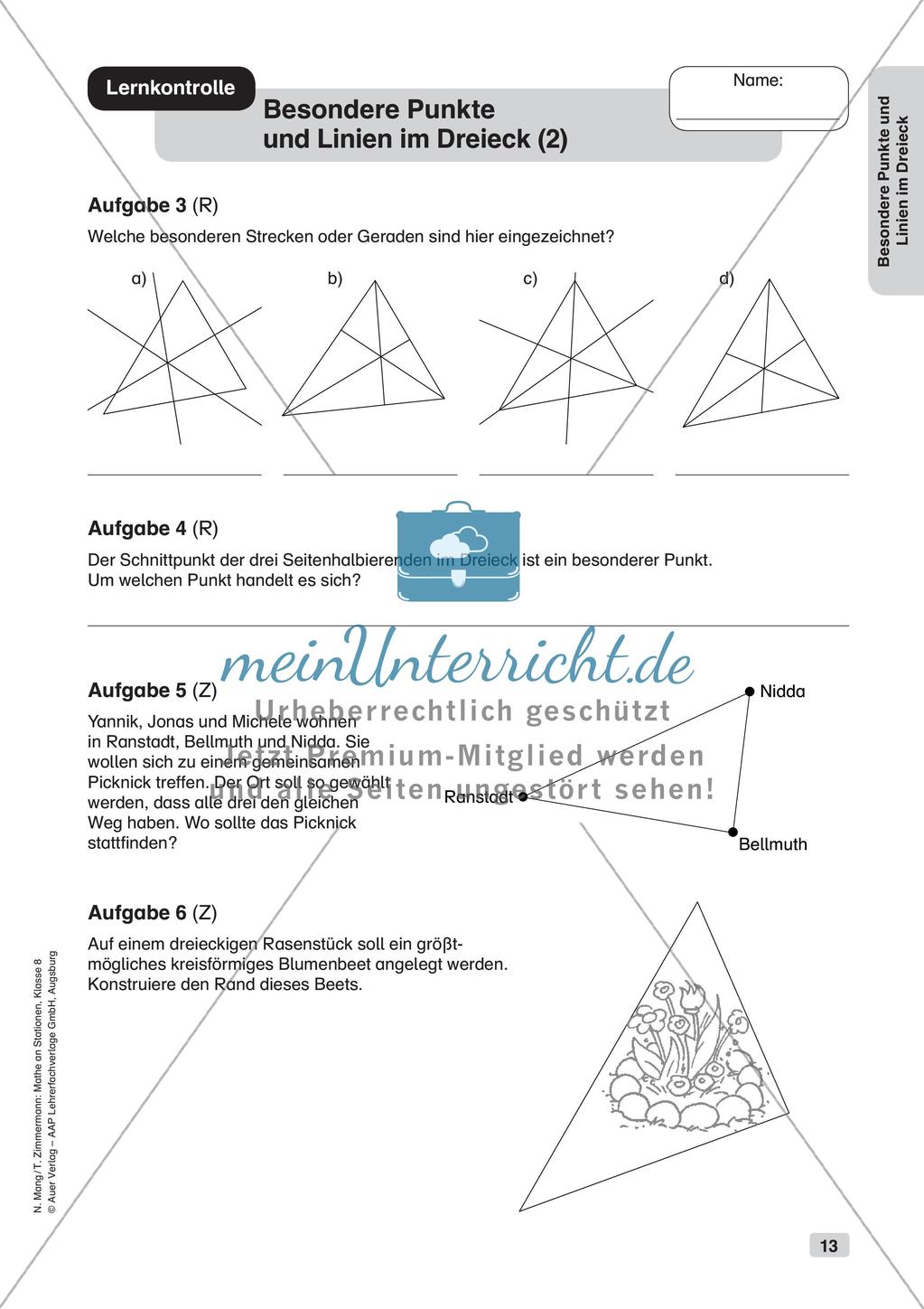Mathe an Stationen: Punkte und Linien im Dreieck Preview 15