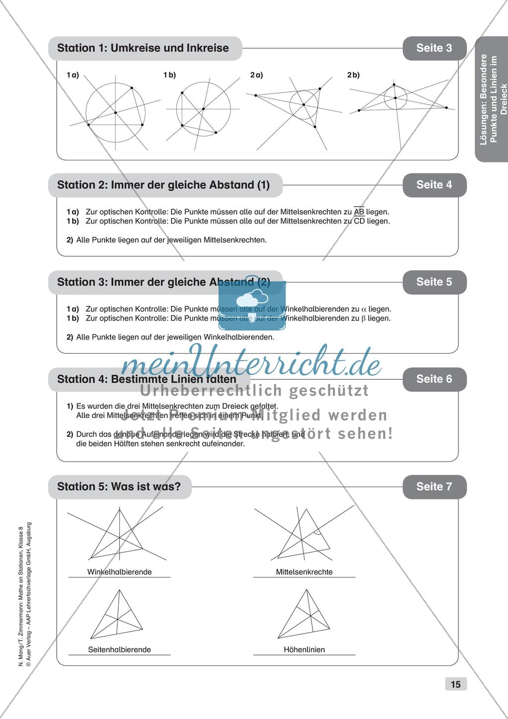 Mathe an Stationen: Punkte und Linien im Dreieck Preview 17