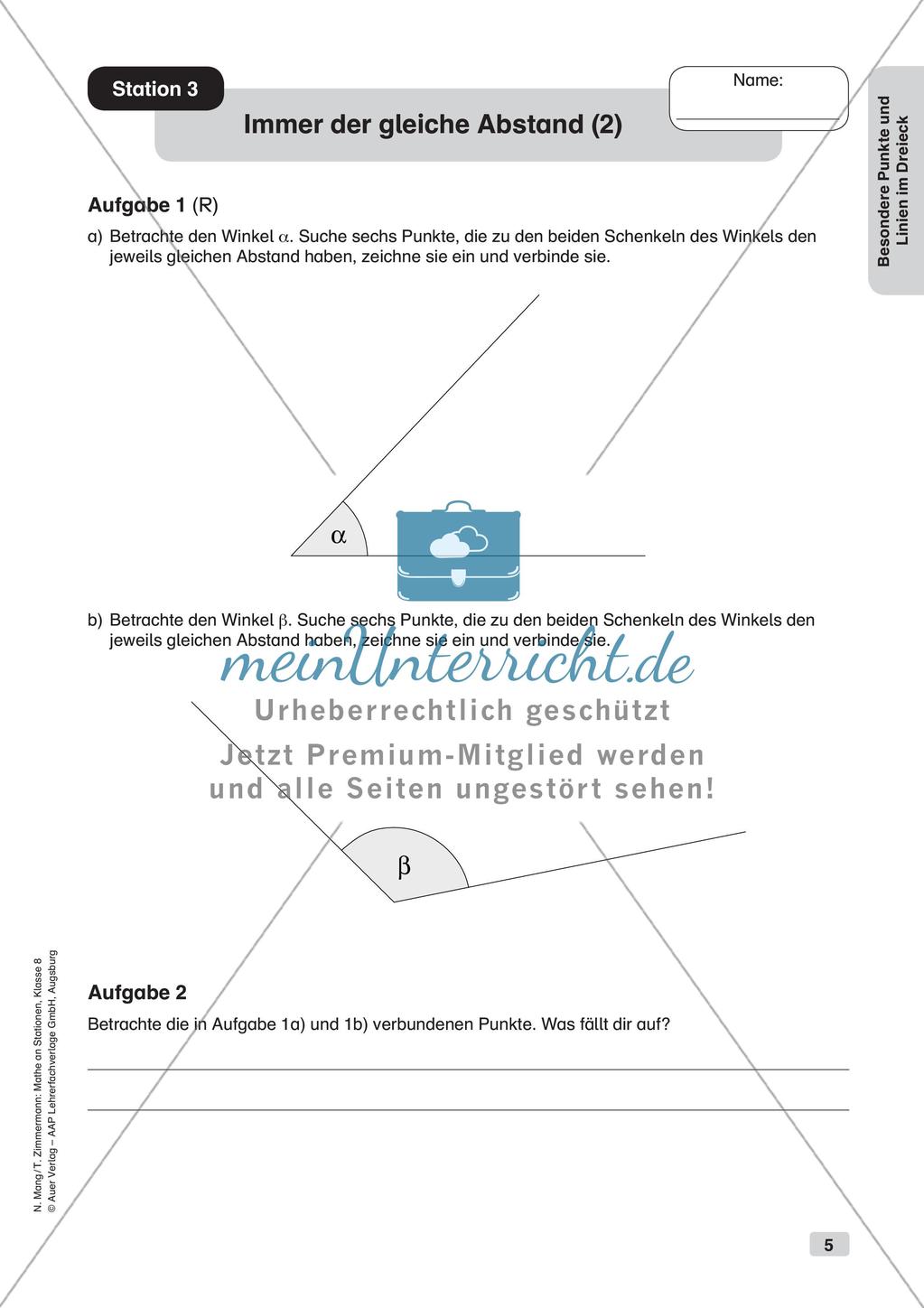 Mathe an Stationen: Punkte und Linien im Dreieck Preview 7