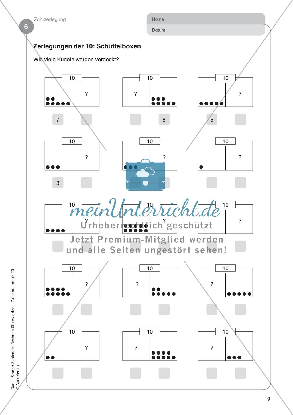 Ablösung des zählenden Rechnens: Zahlzerlegung Preview 11