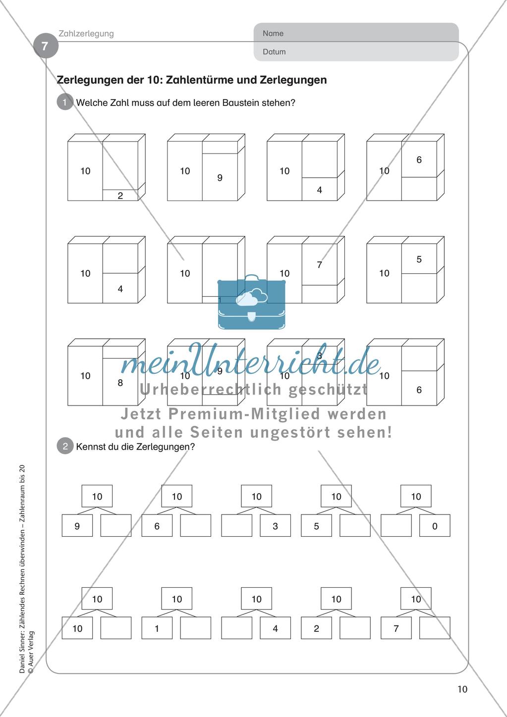 Ablösung des zählenden Rechnens: Zahlzerlegung Preview 12