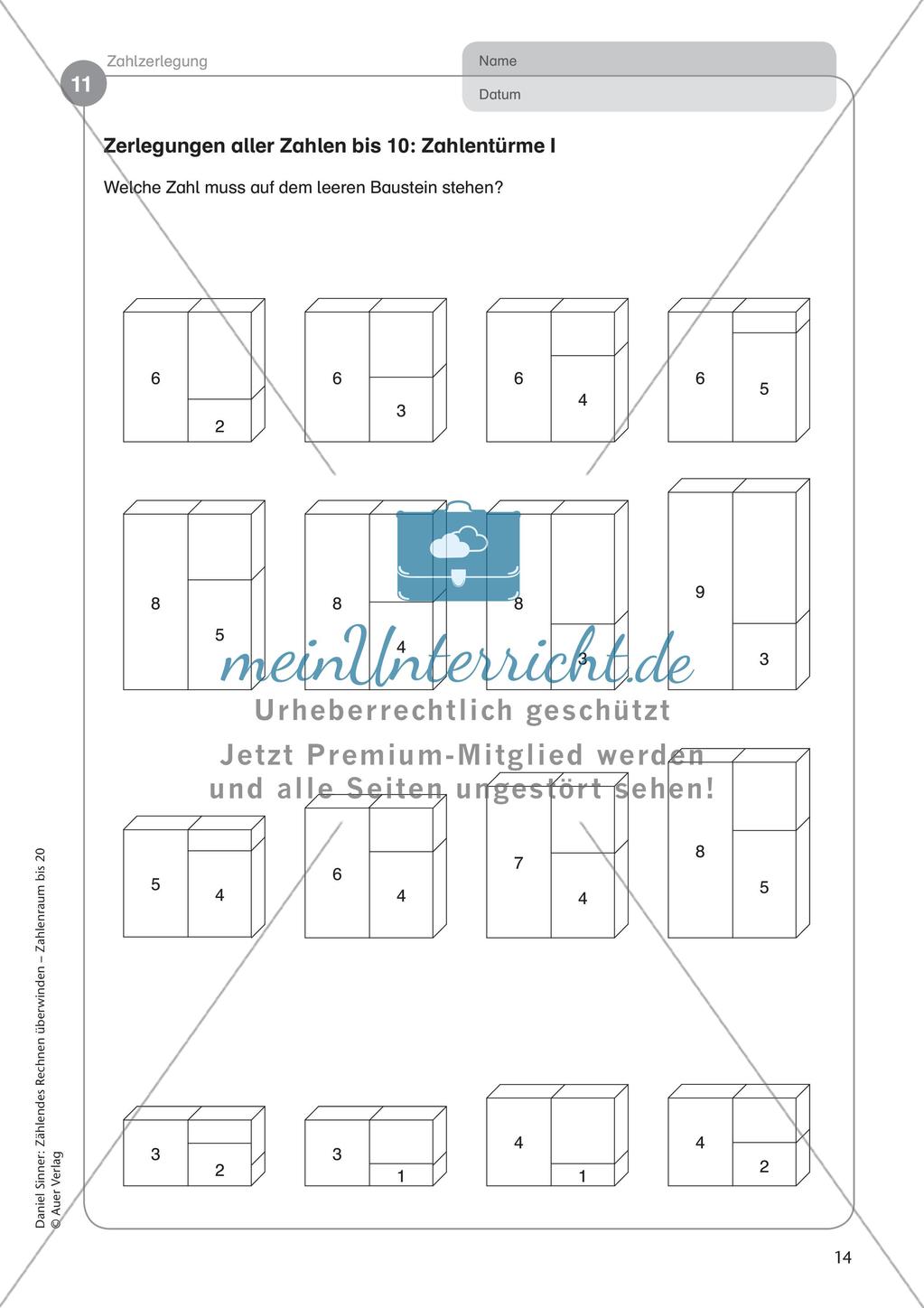 Ablösung des zählenden Rechnens: Zahlzerlegung Preview 16