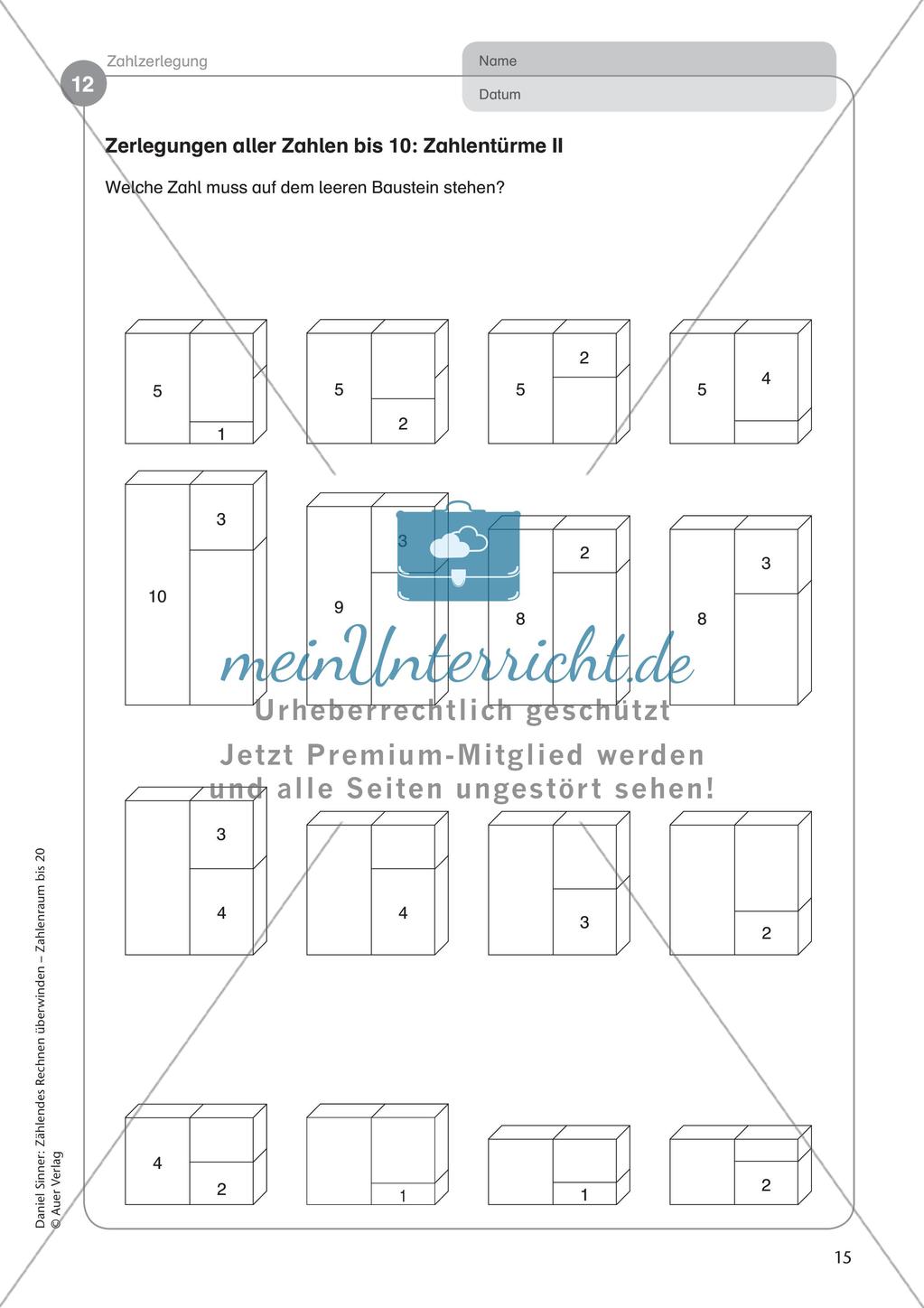 Ablösung des zählenden Rechnens: Zahlzerlegung Preview 17