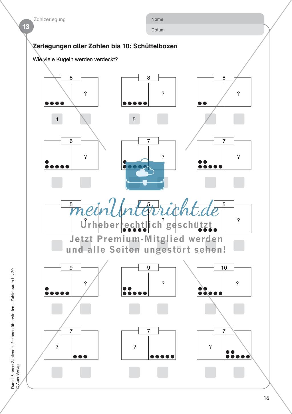 Ablösung des zählenden Rechnens: Zahlzerlegung Preview 18