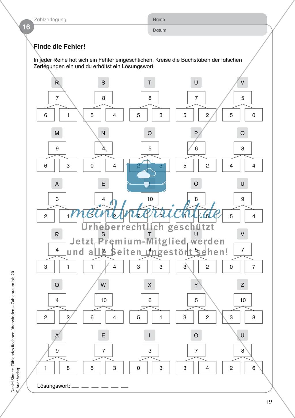 Ablösung des zählenden Rechnens: Zahlzerlegung Preview 21