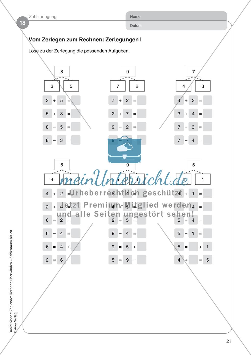 Ablösung des zählenden Rechnens: Zahlzerlegung Preview 23