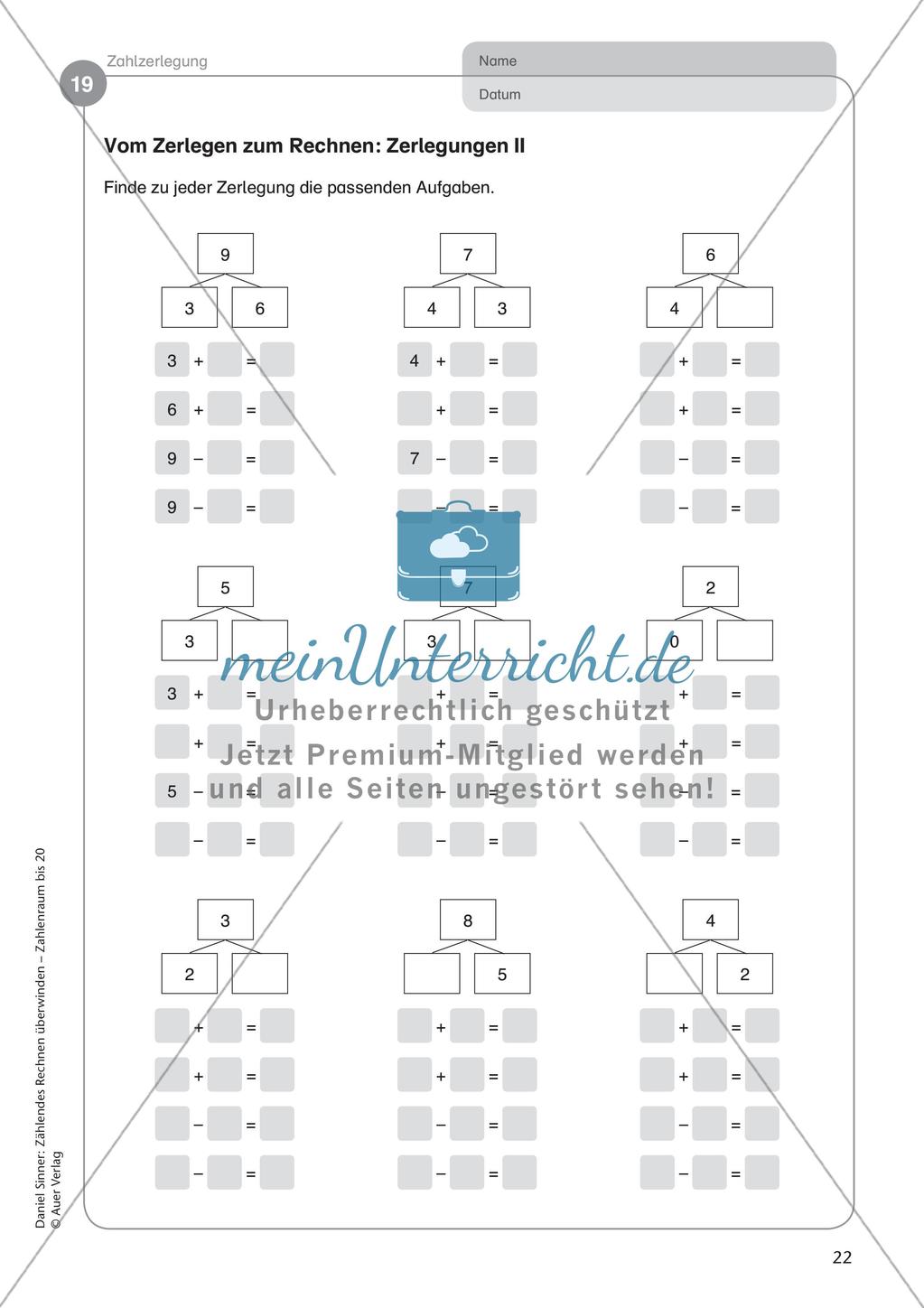 Ablösung des zählenden Rechnens: Zahlzerlegung Preview 24