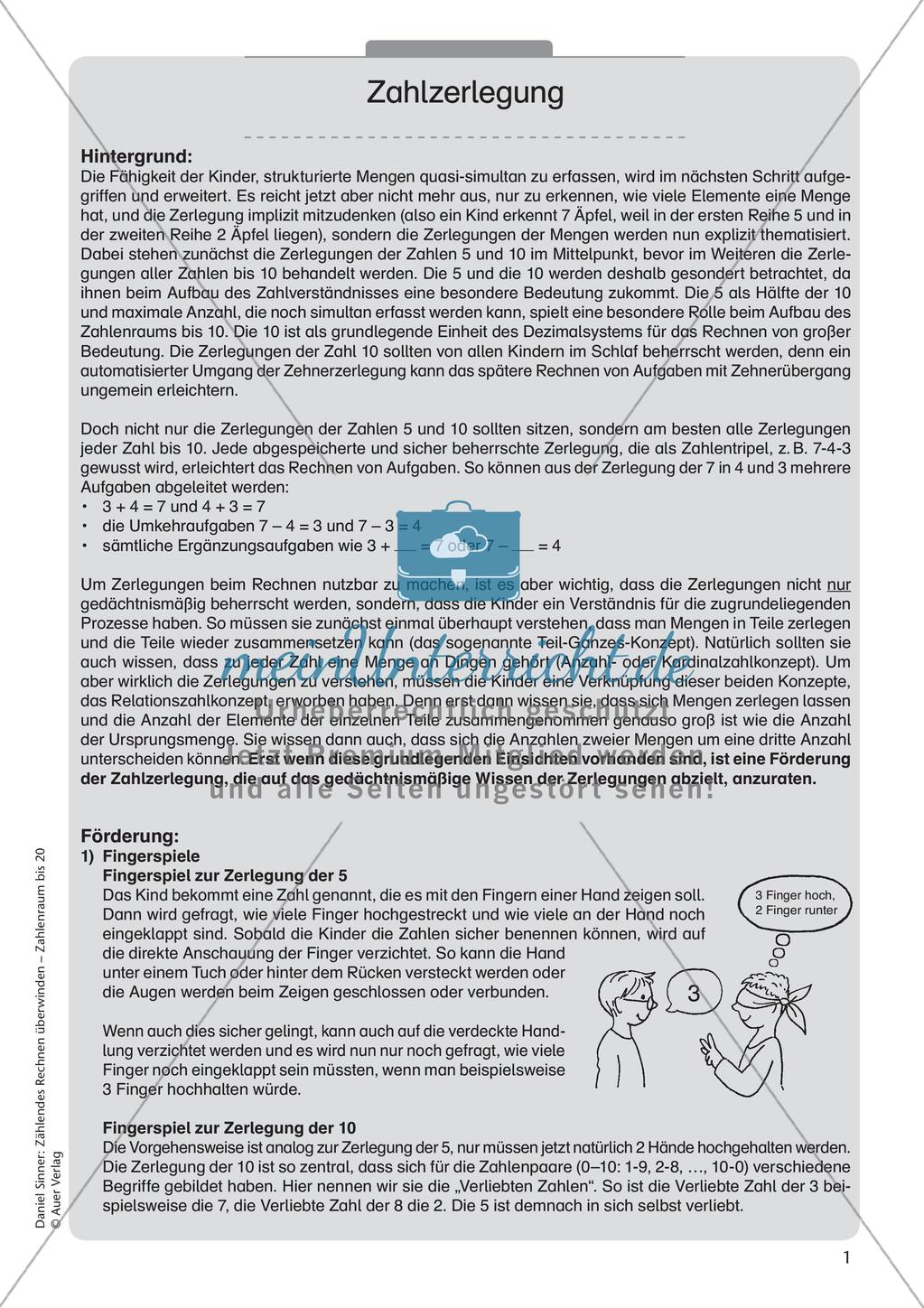 Ablösung des zählenden Rechnens: Zahlzerlegung Preview 3