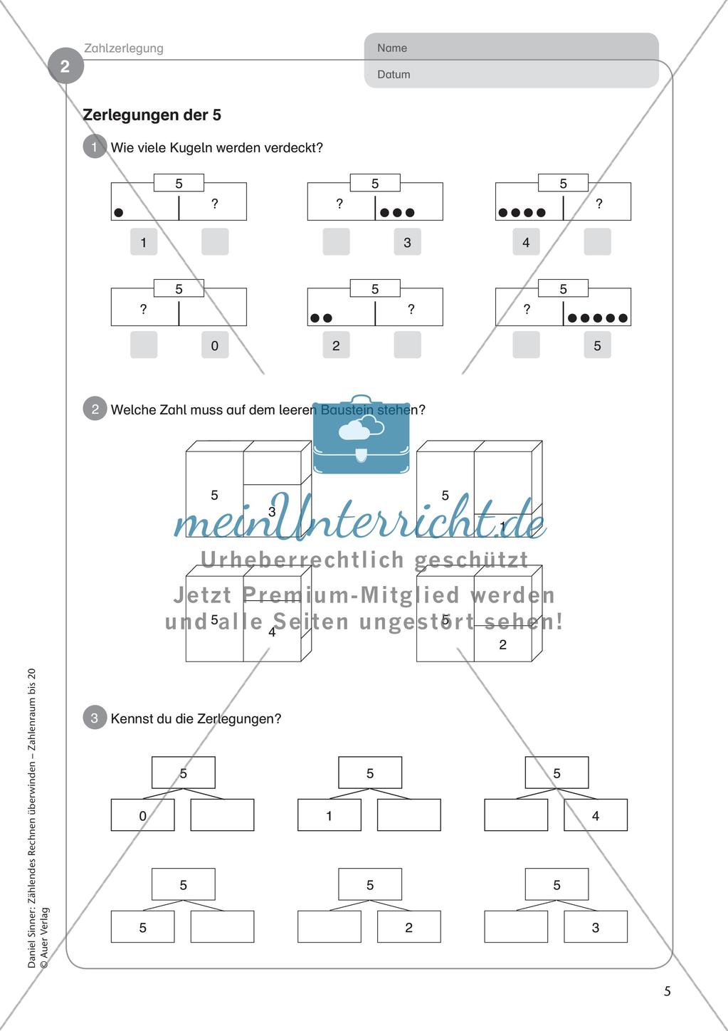 Ablösung des zählenden Rechnens: Zahlzerlegung Preview 7