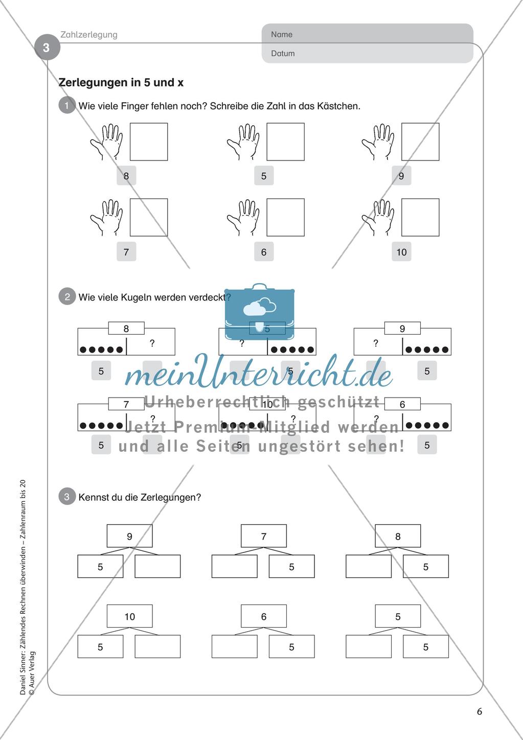 Ablösung des zählenden Rechnens: Zahlzerlegung Preview 8