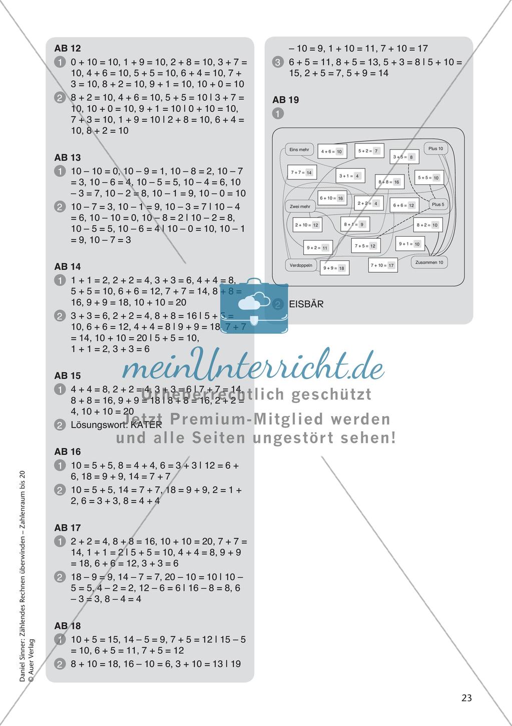 Ablösung des zählenden Rechnens: Merkaufgaben Preview 25