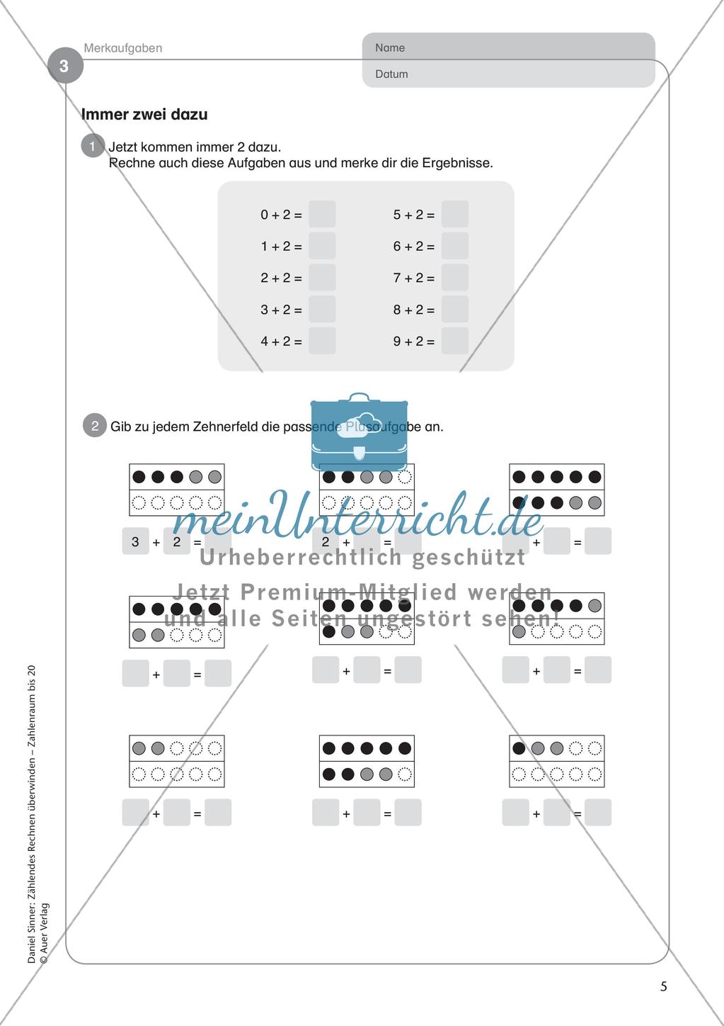 Ablösung des zählenden Rechnens: Merkaufgaben Preview 7